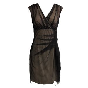 London times sheer overlay dress